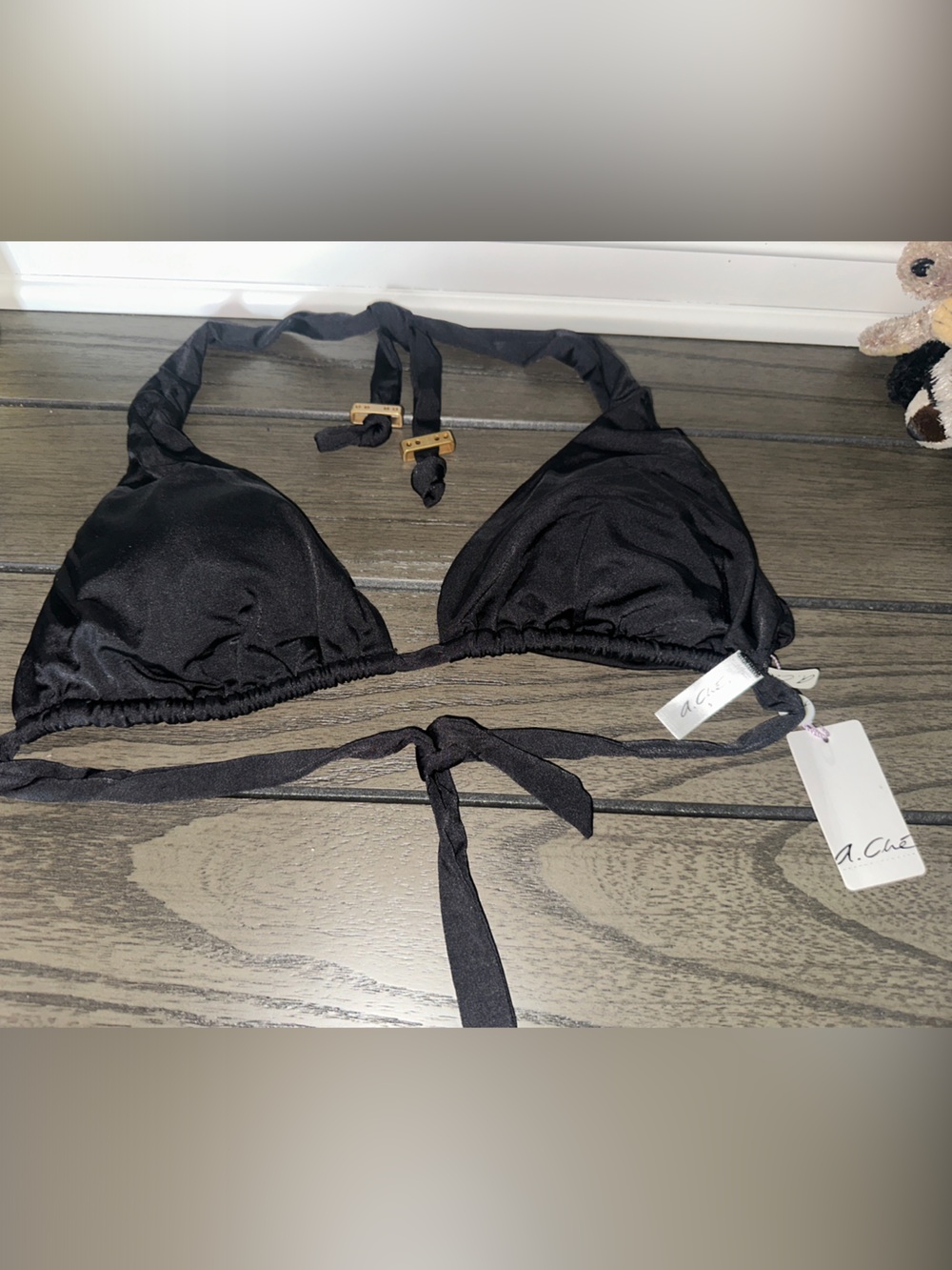 Black Triangle Tie Bralette - Women Intimates